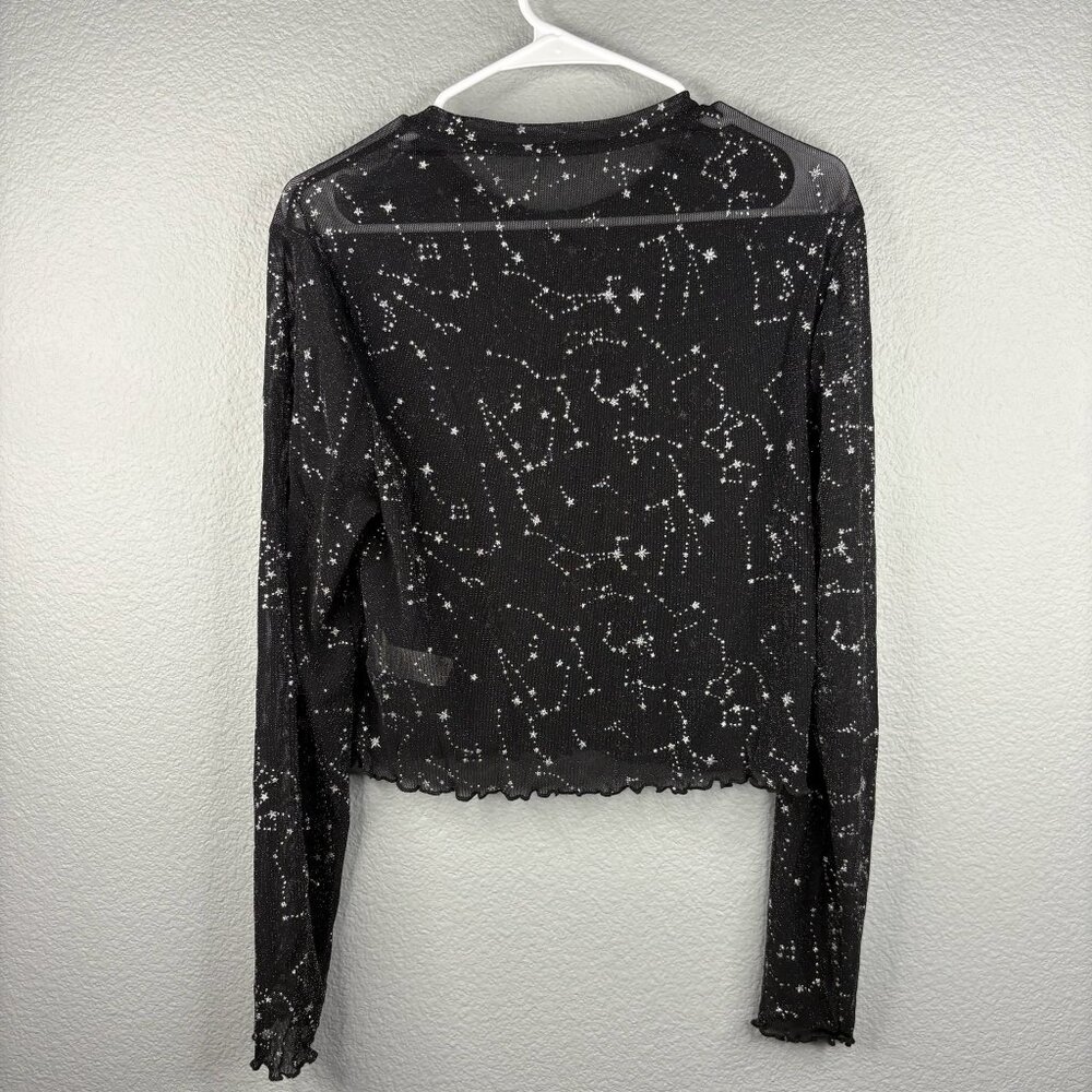 Constellations Black & Silver See-thru Crop Top - Picture 4 of 5